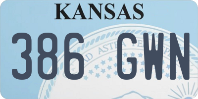 KS license plate 386GWN