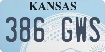 KS license plate 386GWS