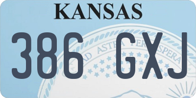 KS license plate 386GXJ