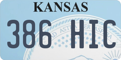 KS license plate 386HIC