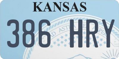 KS license plate 386HRY