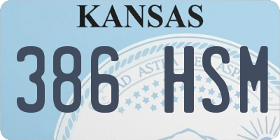 KS license plate 386HSM