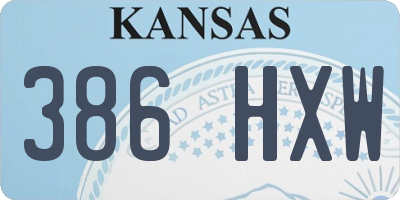 KS license plate 386HXW