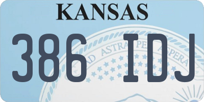 KS license plate 386IDJ