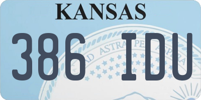 KS license plate 386IDU