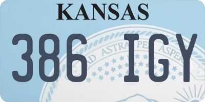 KS license plate 386IGY