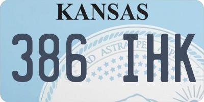 KS license plate 386IHK
