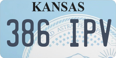 KS license plate 386IPV