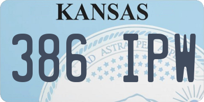 KS license plate 386IPW