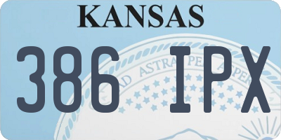 KS license plate 386IPX