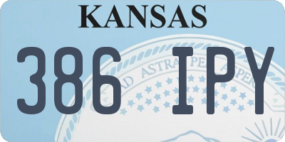 KS license plate 386IPY