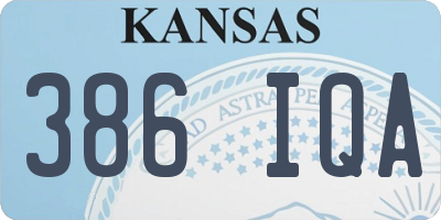 KS license plate 386IQA