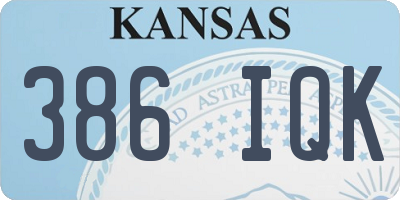 KS license plate 386IQK