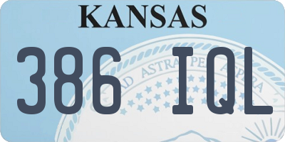 KS license plate 386IQL