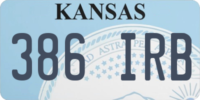 KS license plate 386IRB