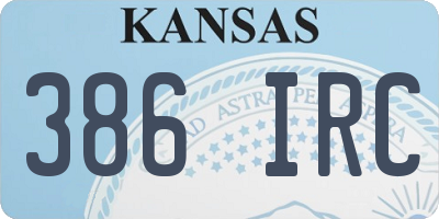 KS license plate 386IRC