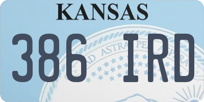 KS license plate 386IRD