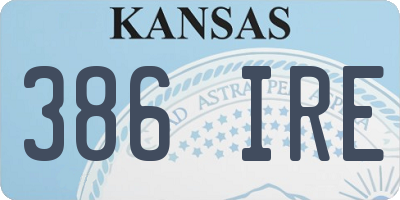 KS license plate 386IRE