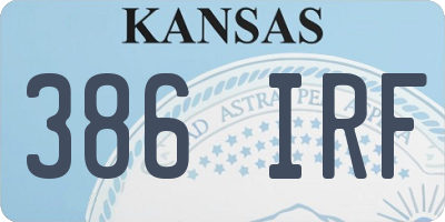 KS license plate 386IRF