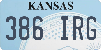 KS license plate 386IRG