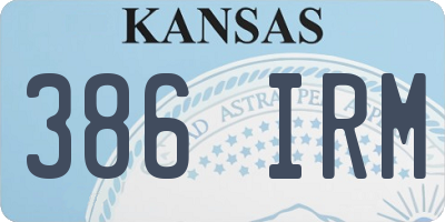 KS license plate 386IRM