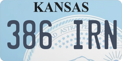 KS license plate 386IRN