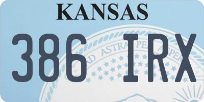 KS license plate 386IRX