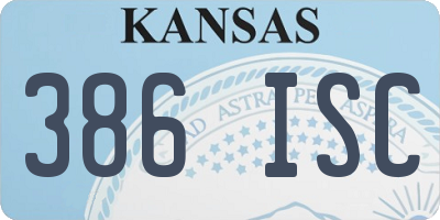 KS license plate 386ISC