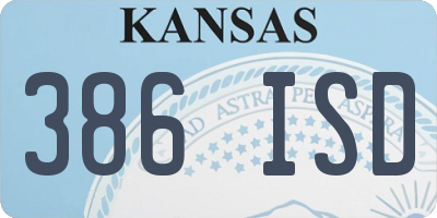 KS license plate 386ISD