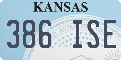 KS license plate 386ISE