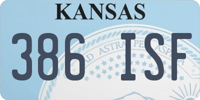 KS license plate 386ISF