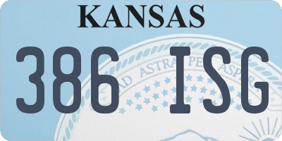 KS license plate 386ISG