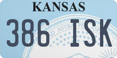 KS license plate 386ISK