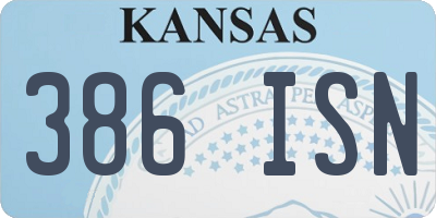 KS license plate 386ISN