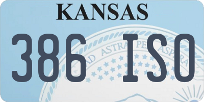 KS license plate 386ISO