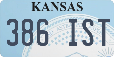 KS license plate 386IST