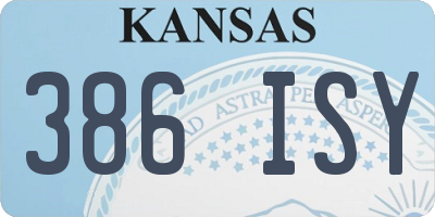 KS license plate 386ISY