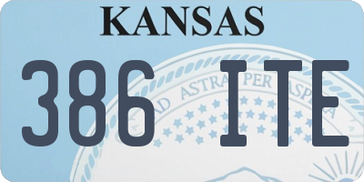 KS license plate 386ITE
