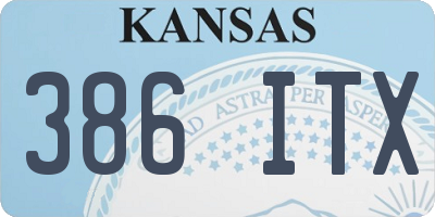KS license plate 386ITX
