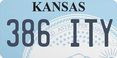 KS license plate 386ITY