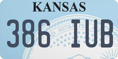 KS license plate 386IUB