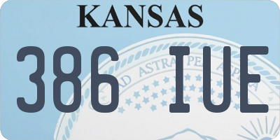 KS license plate 386IUE