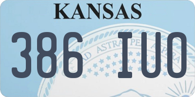 KS license plate 386IUO