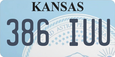 KS license plate 386IUU