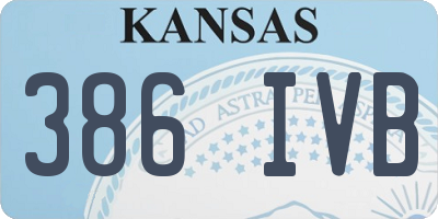 KS license plate 386IVB