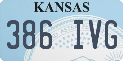KS license plate 386IVG