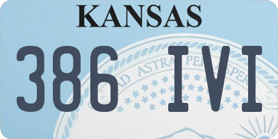 KS license plate 386IVI