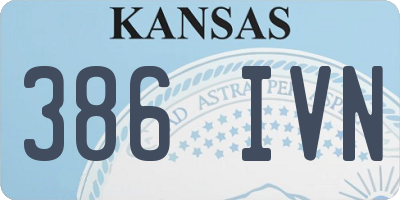 KS license plate 386IVN