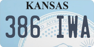 KS license plate 386IWA