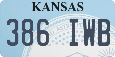 KS license plate 386IWB